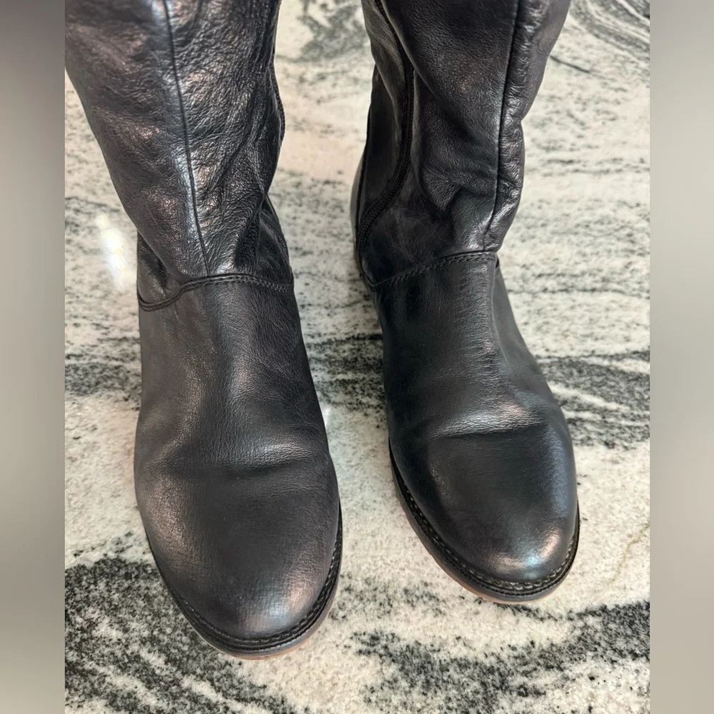 Steve Madden Knee High Black Leather Riding Boots Women's Size 8.5 - Picture 10 of 11